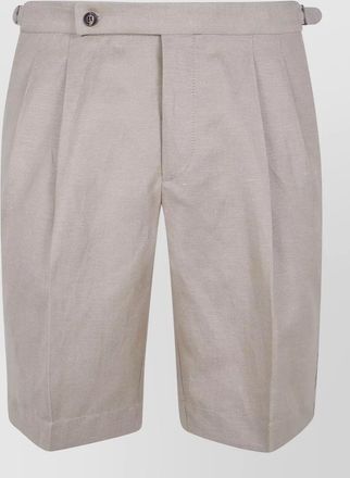 Incotex chino shorts belt loops back pockets pleats