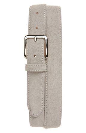 Vince Alex Stitched Suede Belt in Smoke at Nordstrom, Size 36