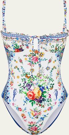 Camilla Tiles Darls Ruched Underwire One-Piece Swimsuit