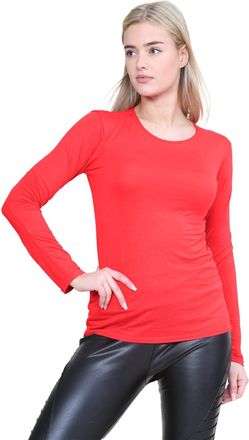Janisramone Womens T-Shirts - Long Sleeve Tops for Women UK - Stretchy Round Neck Tee Women - Comfortable and breathable Womens Long Sleeve Tops Ideal for Going O