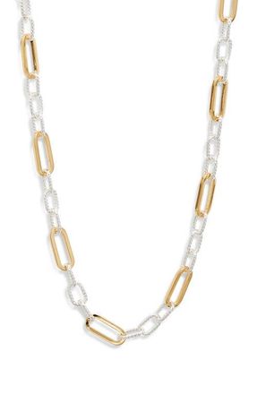 Nordstrom Demi Fine Long Paper Clip Necklace in 14K Gold- Sterling Plated at Nordstrom