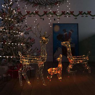 vidaXL Familia De Renos De Navidad Acr&iacute;lico 300 Leds De Colores Vidaxl