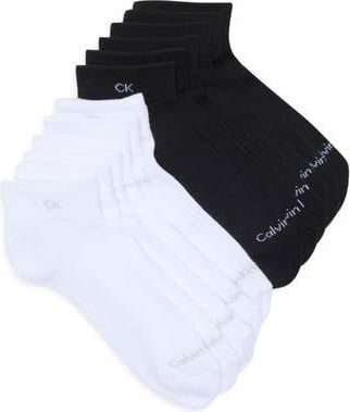 Calvin Klein 6-Pack Quarter Cut Socks in White Assorted at Nordstrom Rack