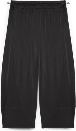 Fiorella Rubino Ballonbroek van stretchsatijn - Dames - Vrijetijds broeken - Zwart - Xs/S - Satijn - Broeken