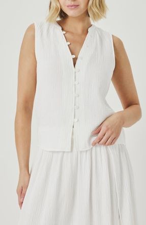 Splendid Ava Cotton Gauze Button-Up Tank in White at Nordstrom, Size X-Large