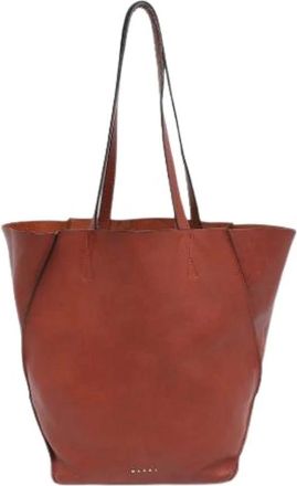 Marni Pre-owned Tote Bags, female, Brown, Size: ONE SIZE Pre-owned Leather Shoulder Bag