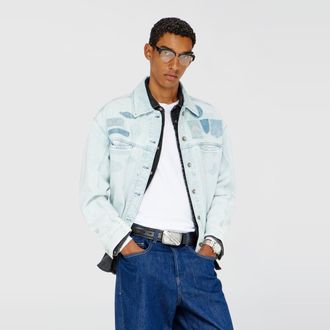 Diesel Denim overshirt with patch effects - Denim Jackets - Unisex - Blue