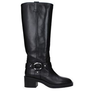 Stuart Weitzman Black Leather High Heel Womens Boots