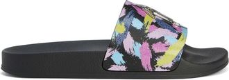 Giuseppe Zanotti Brett logo-plaque sliders - men - Polyurethane/Polyamide/Rubber/Fabric - 46 - Multicolour