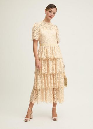 L.k. Bennett Womens Cecily Dress - Champagne - Size 10 UK