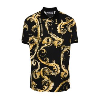 Versace Jeans Couture Polo Shirts, male, Multicolor, Size: XL Barocco Print Polo Shirt