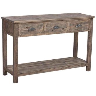 Wanderlust Deco Recibidor De Madera Marr&oacute;n 120x40x78.5h Cm