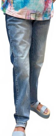 FDJ Hatch Side Mid-Rise Straight Jean In Blue