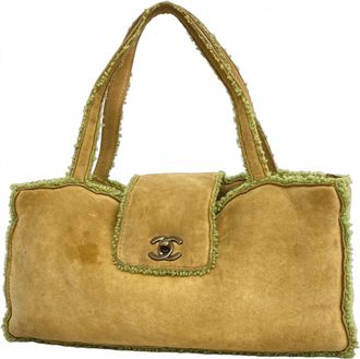 Chanel Suede Leather Handbag (Pre-Owned)