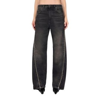 Haikure Bonnie Zip Denim Jeans - Dames - Loose Fit Jeans - Zwart - W28 - Denim - Jeans