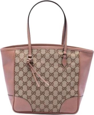 Gucci Pre-owned Bree Tote Bag - Dames - Vintage Shopper - Beige - ONE Size - Leer - Vintage