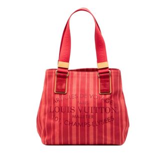 Louis Vuitton Brown Pink Canvas Leather Shoulder Bag Tote Bag (Pre-Owned)