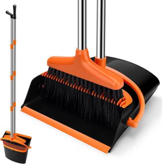 OEM Kit De Escoba Y Recogedor, Kit De Escoba Vertical, Recogedor Plegable Con Dise&ntilde;o De Peine, Escoba Retr&aacute;ctil, Kit De Escoba Para Hogar, Oficina, Estudi