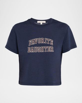 Favorite Daughter Cropped Collegiate T-Shirt