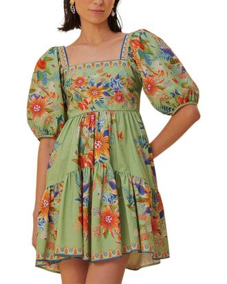 Farm Rio Farm Rio Bright Yard Green Mini Dress