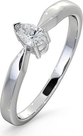 The Diamond Store Certified Pear Shaped Platinum Diamond Engagement Ring 0.25CT-G/Vs