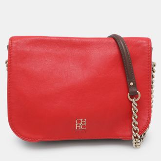 Carolina Herrera Multicolor Leather Flap Bag