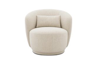 Castlery Avery Swivel Armchair Customized, (Performance Linen Weave) Cream, Spill-Resistant, 360-&deg; Swivel for Castlery Chairs, Beige, Ergonomic, Swivel
