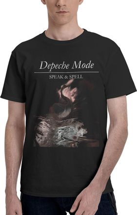 Generic Mens Mode Music De&PE&Che Band Cotton T-Shirts Classic Crewneck Short Sleeves Simple&Versatile Daily Commute Essential Black L