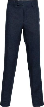 J.Lindeberg Blauwe Linnen Casual Broek - Heren - Slim Fit Broeken - Blauw - XL - Linnen - Broeken