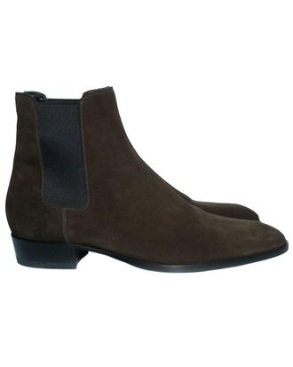 Saint Laurent Mens Suede Kaki Suede Chelsea Ankle Boot (Authentic Pre-Loved)