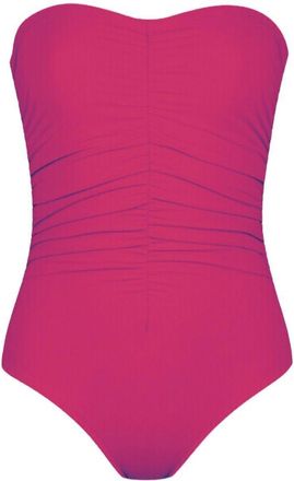 Karla Colletto Womens Basics Ruched Bandeau Bodysuit In Primrose