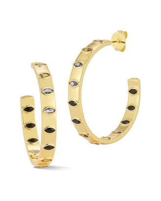 Chloe and Madison Chloe And Madison Jewelry 18K Plated Cz Ombre Hoops