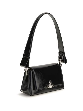 Vivienne Westwood Hazel Calfskin Leather Shoulder Bag - Black