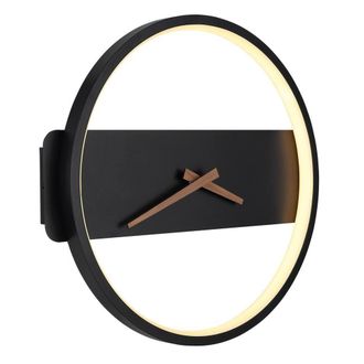 Netlighting Sussy Clear Integrated LED Wall Lamp Matt Black LED 3000K Clock