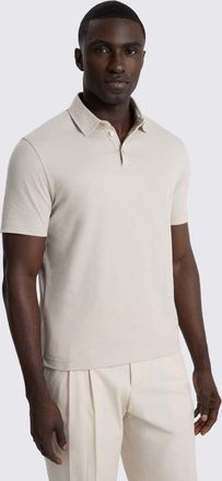 Moss Oatmeal Cotton Jersey Polo Shirt