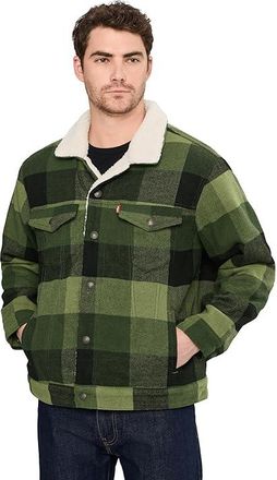 Levi's Relaxed Fit Plaid Trucker Mens Jacket Laredo Plaid Duffel Bag : 2XL, Cotton/Denim