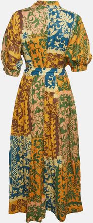 Alemais Alemais Multicolor Printed Linen Tie Detail Maxi Dress