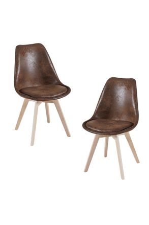 Regalos Miguel Packs Sillas Comedor - Pack 2 Sillas Synk Vintage - Marr&oacute;n