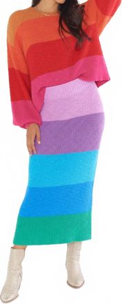 Show me your Mumu Pippa Sweater Skirt In Sunset Stripe
