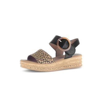 Gabor Wedge Sandaal - Dames - Schoenen - Zwart - Maat: 37 1/2 EU Zijde