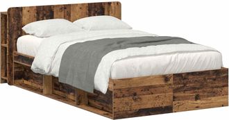 vidaXL Estructura De Cama Con Almacenamiento Madera Envejecida Vidaxl
