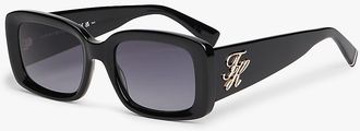 Tommy Hilfiger Womens Bold Rectangular Frame Sunglasses - Black