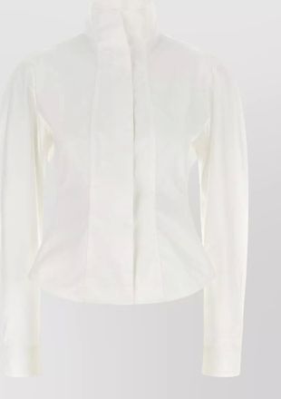 Jacquemus cotton long-sleeve high-neck cutout shirt