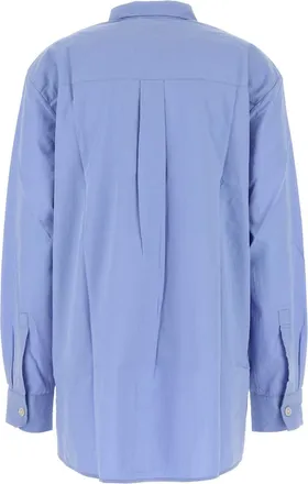 Tekla Womens Pyjamas Shirt Blue Organic Cotton