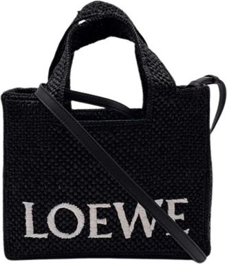 Loewe Pre-owned Raffia Handbag - Dames - Vintage Handtas - Zwart - ONE Size - Leer - Vintage