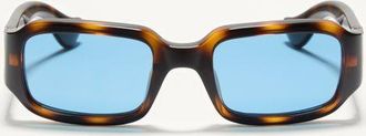 Valentino Occhiale Rettangolare In Acetato unisex HAVANA/BLU 53