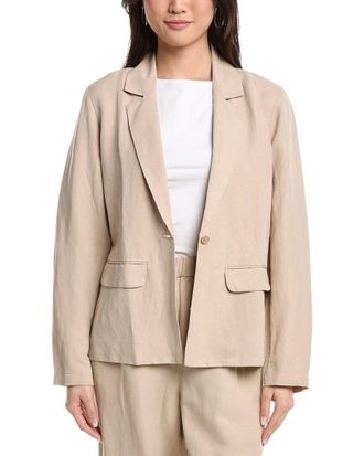 Eileen Fisher Plus Linen & Silk-Blend Blazer