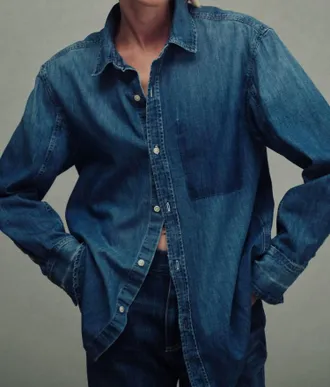 Amo Denim Ruth Oversized Shirt In Glisten