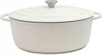 OEM Olla Ovalada De Hierro Fundido Tierra 30 Cm 4 L Crema Nois