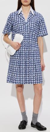 Marni Patterned Dress With Pockets, Womens, Blue